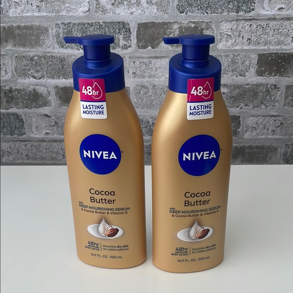 Nivea Lotion Cocoa Butter 16.9 Ounce Pump Bundle of 2
